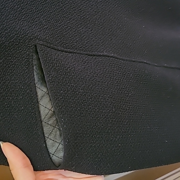 Black club Monaco dress with leather trim - Picture 4 of 4